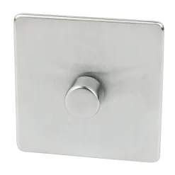 Crabtree Platinum 1-Gang 2-Way Dimmer Switch Satin Chrome