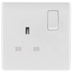British General 800 Series 13A 1-Gang SP Switched Socket White
