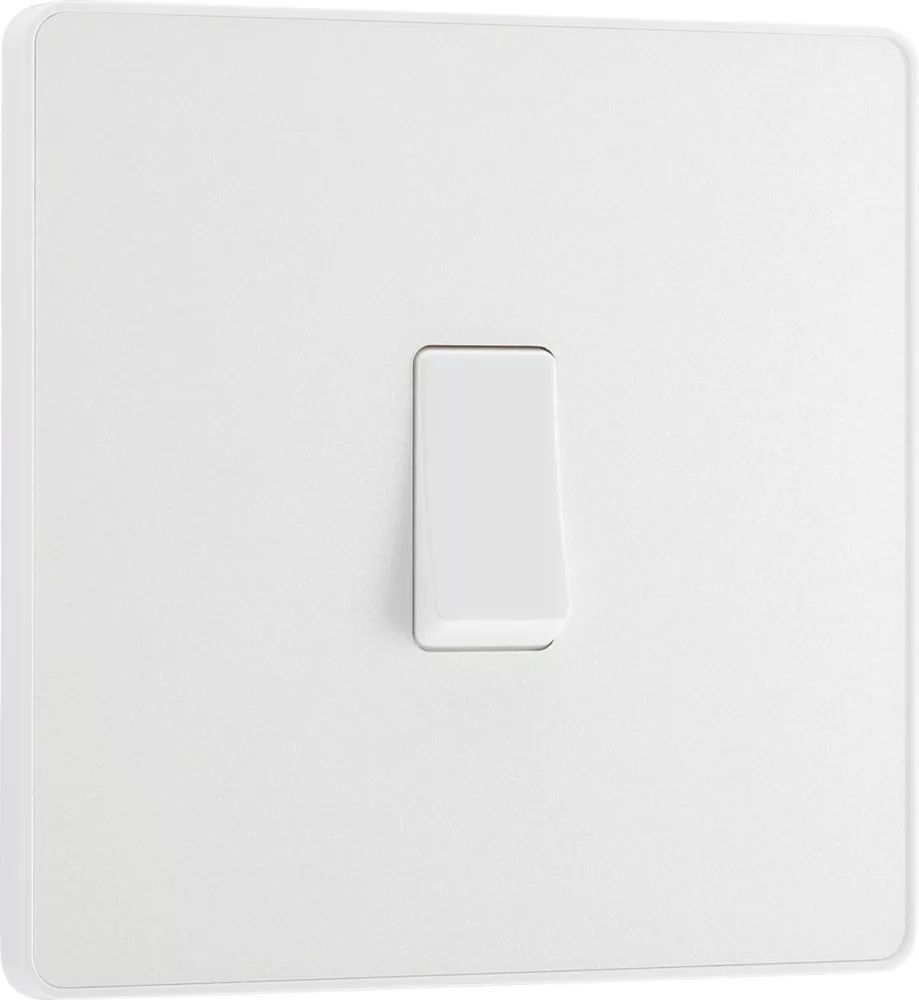 British General Evolve 20 A 16AX 1-Gang 2-Way Light Switch Pearlescent White With White Inserts - Image 2