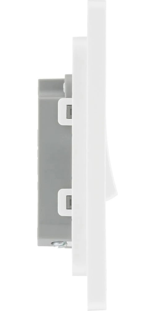 British General Evolve 20 A 16AX 1-Gang 2-Way Light Switch Pearlescent White With White Inserts - Image 6