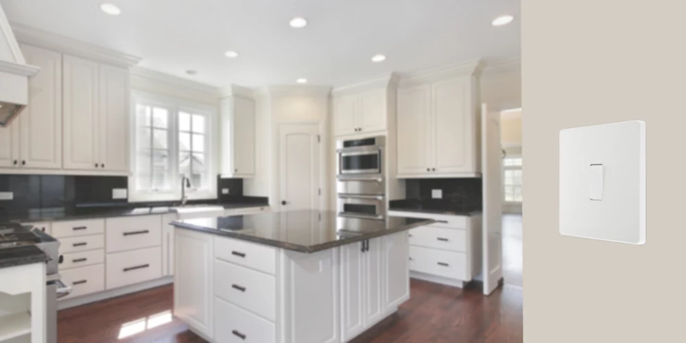 British General Evolve 20 A 16AX 1-Gang 2-Way Light Switch Pearlescent White With White Inserts - Image 7