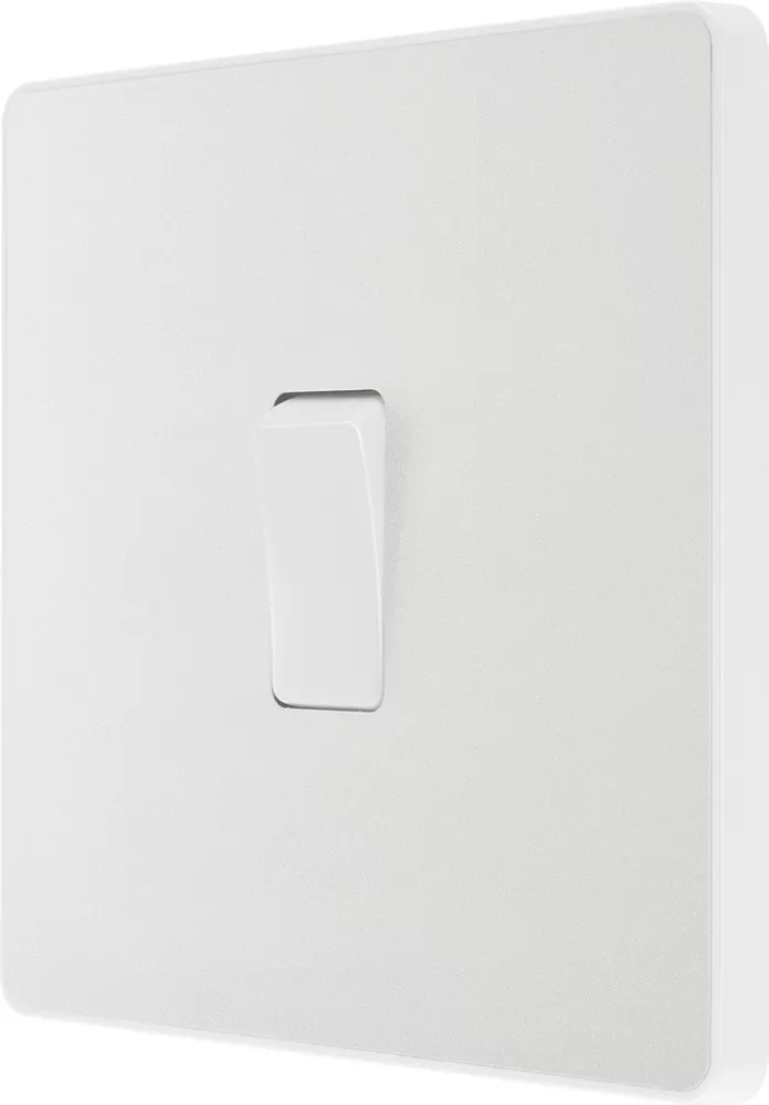British General Evolve 20 A 16AX 1-Gang 2-Way Light Switch Pearlescent White With White Inserts
