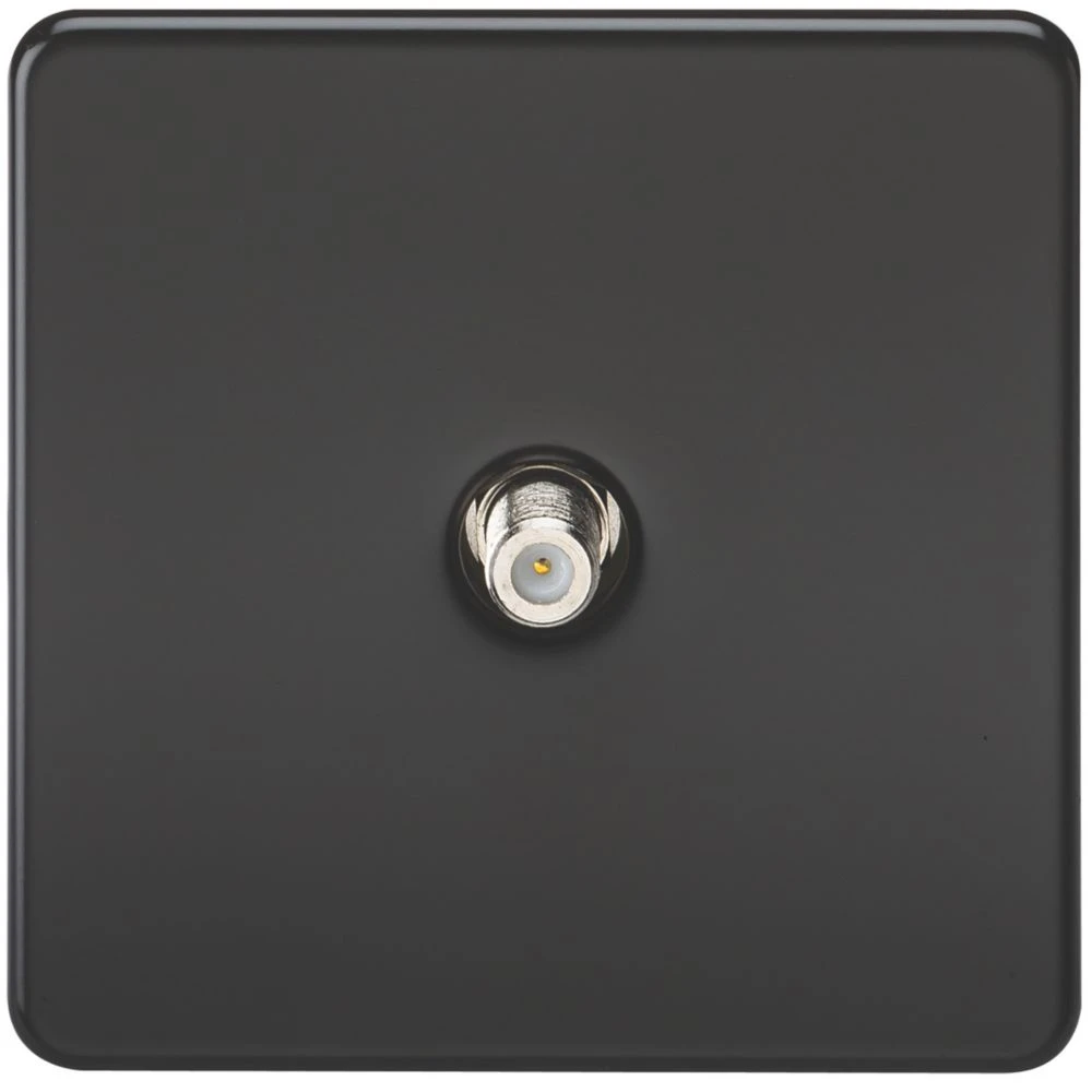 Knightsbridge SF0150MB 1-Gang F-Type Satellite Socket Matt Black