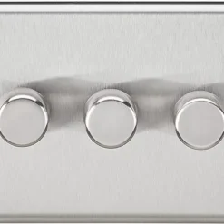 Knightsbridge CL2183BC 3-Gang 2-Way LED Dimmer Switch Brushed Chrome