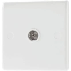 British General 800 Series 1-Gang Coaxial TV Socket White
