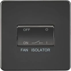 Knightsbridge SF1100MBB 10AX 1-Gang TP Fan Isolator Switch Matt Black