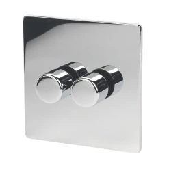 LAP 2-Gang 2-Way Dimmer Switch Polished Chrome