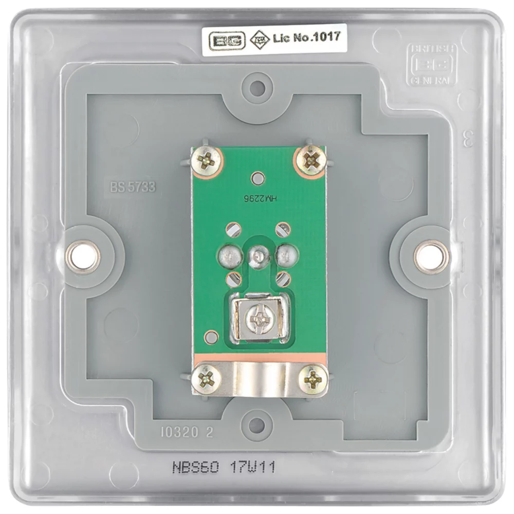 British General Nexus Metal 1-Gang Coaxial TV / FM Socket Brushed Steel - Image 3