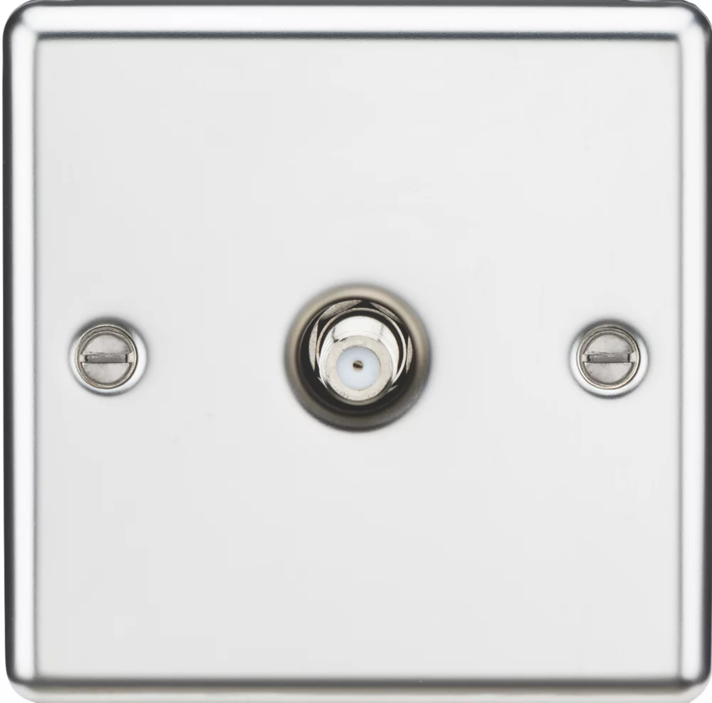 Knightsbridge CL015PC 1-Gang F-Type Satellite Socket Polished Chrome
