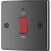LAP 45A 1-Gang DP Cooker Switch Black Nickel With LED