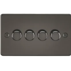 Knightsbridge FP2184GM 4-Gang 2-Way LED Dimmer Switch Gunmetal