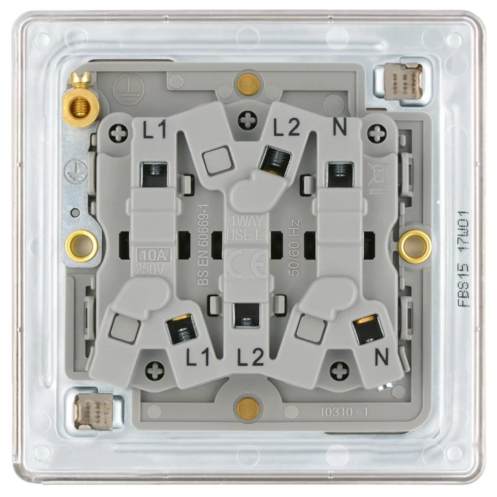 LAP 10A 1-Gang 3-Pole Fan Isolator Switch Brushed Stainless Steel - Image 4