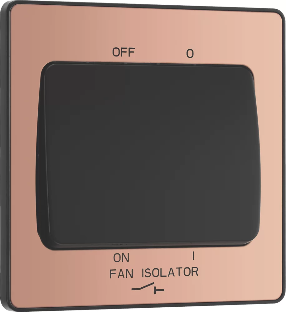 British General Evolve 10A 1-Gang 3-Pole Fan Isolator Switch Copper With Black Inserts - Image 2