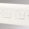 MK Logic Plus 10AX 4-Gang 2-Way Light Switch White