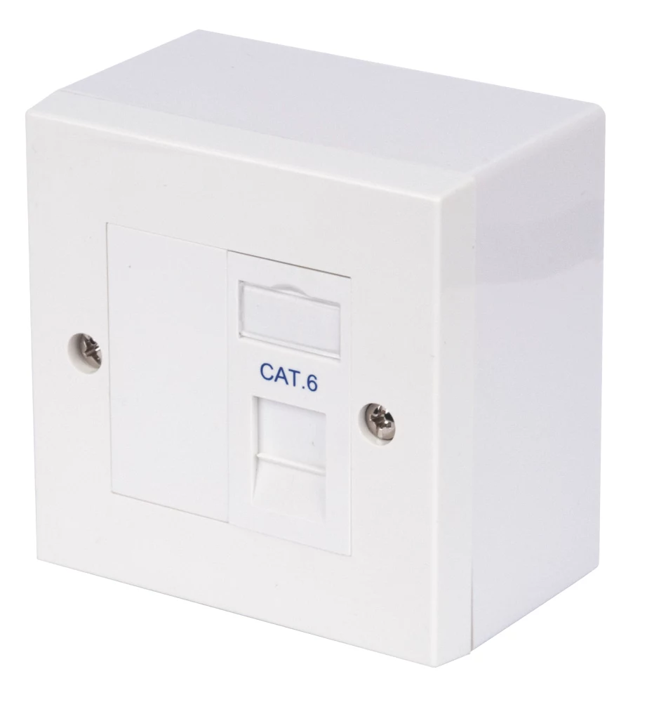 Philex Cat 6 1 Port RJ45 Ethernet Socket White