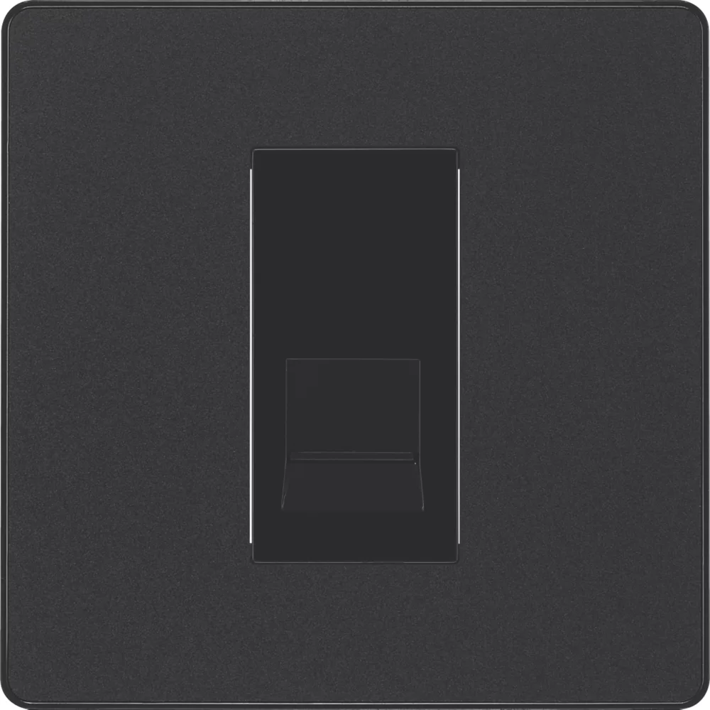 British General Evolve Master Telephone Socket Matt Black With Black Inserts - Image 3