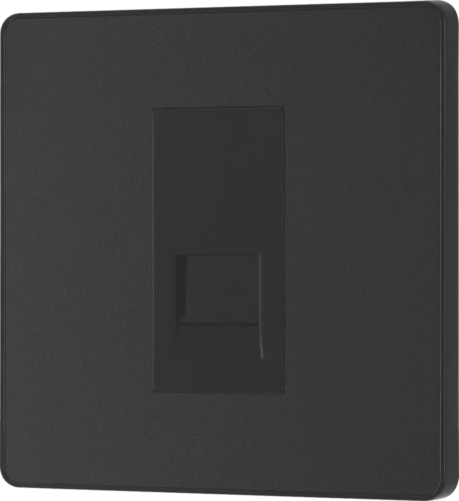 British General Evolve Master Telephone Socket Matt Black With Black Inserts - Image 4