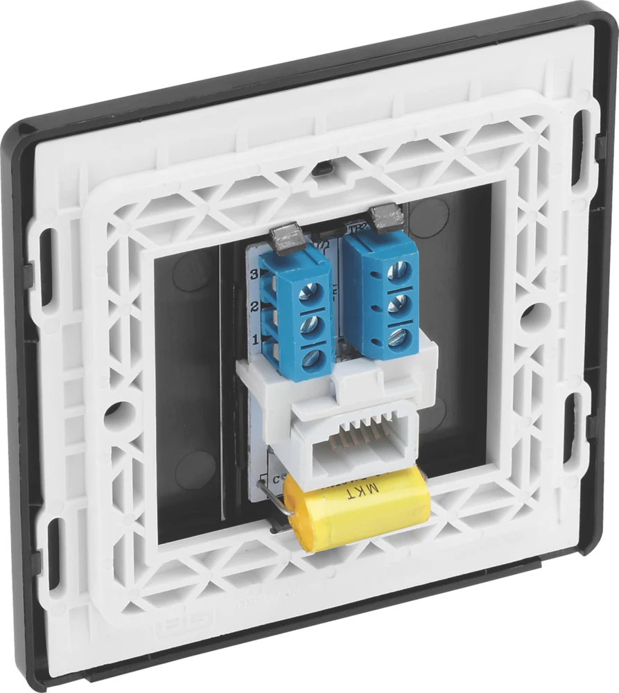 British General Evolve Master Telephone Socket Matt Black With Black Inserts - Image 5