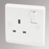 LAP 13A 1-Gang DP Switched Plug Socket White