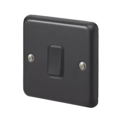 MK Contoura 10A 1-Gang 2-Way Switch Black With Colour-Matched Inserts