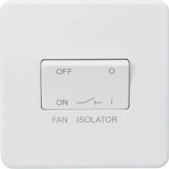 Knightsbridge SF1100MW 10AX 1-Gang TP Fan Isolator Switch Matt White