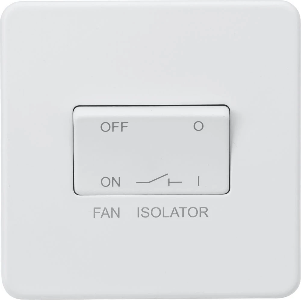 Knightsbridge SF1100MW 10AX 1-Gang TP Fan Isolator Switch Matt White