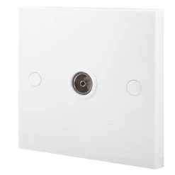 British General 900 Series 1-Gang Female Coaxial TV Socket White