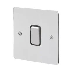 MK Edge 20AX 1-Gang 2-Way Switch Polished Chrome With Black Inserts