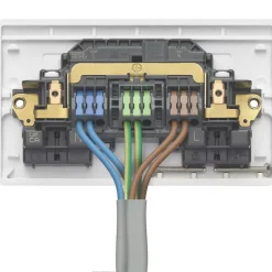MK Logic Plus Rapid Fix 13A 2-Gang DP Switched Socket White With White Inserts