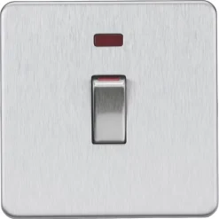 Knightsbridge SF81MNBC 45A 1-Gang DP Control Switch Brushed Chrome With LED