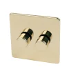 Crabtree Platinum 2-Gang 2-Way Dimmer Switch Polished Brass