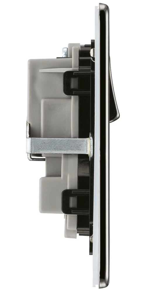 LAP 13A 2-Gang DP Switched Power Socket Black Nickel With Black Inserts - Image 3