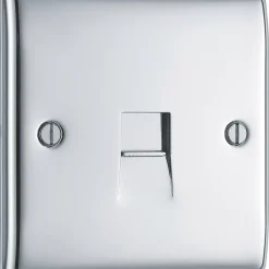 British General Nexus Metal Slave Telephone Socket Polished Chrome