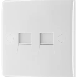 British General 800 Series Slave Telephone Socket White With White Inserts