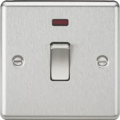 Knightsbridge CL834NBC 20A 1-Gang DP Control Switch Brushed Chrome With LED