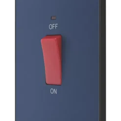 British General Evolve 45A 1-Gang 2-Pole Cooker Switch Blue With LED With Black Inserts