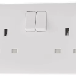 British General 800 Series 13A 2-Gang SP Switched Socket White