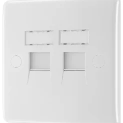 British General 800 Series RJ45 Ethernet Socket White With White Inserts