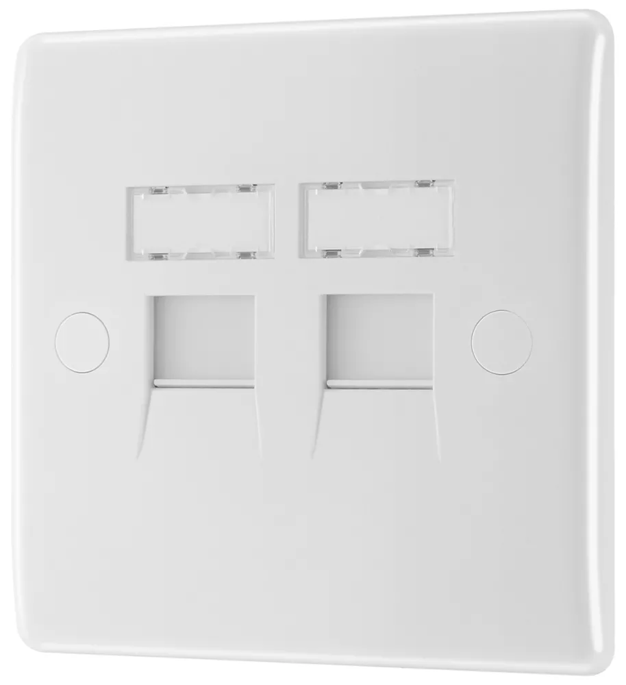 British General 800 Series RJ45 Ethernet Socket White With White Inserts