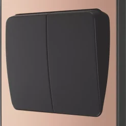 British General Evolve 20 A 16AX 2-Gang 2-Way Wide Rocker Light Switch Copper With Black Inserts