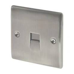 British General Nexus Metal Master Telephone Socket Brushed Iridium