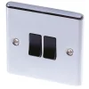 LAP 10AX 2-Gang 2-Way Light Switch Polished Chrome With Black Inserts