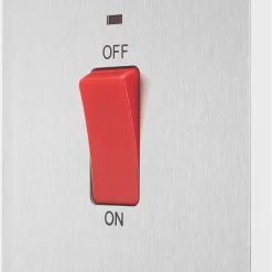 British General Evolve 45A 1-Gang 2-Pole Cooker Switch Brushed Steel With LED With White Inserts