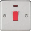 Knightsbridge CL81NBC 45A 1-Gang DP Control Switch Brushed Chrome With LED