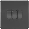 Knightsbridge SF4000MBB 10AX 3-Gang 2-Way Light Switch Matt Black