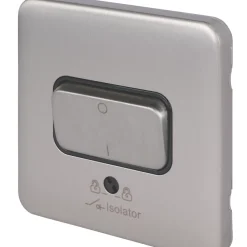 Schneider Electric Lisse Deco 10A 1-Gang 3-Pole Fan Isolator Switch Brushed Stainless Steel With Black Inserts