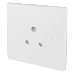 Schneider Electric Ultimate Slimline 5A 1-Gang Unswitched Round Pin Plug Socket White
