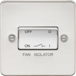 Knightsbridge FP1100PC 10AX 1-Gang TP Fan Isolator Switch Polished Chrome