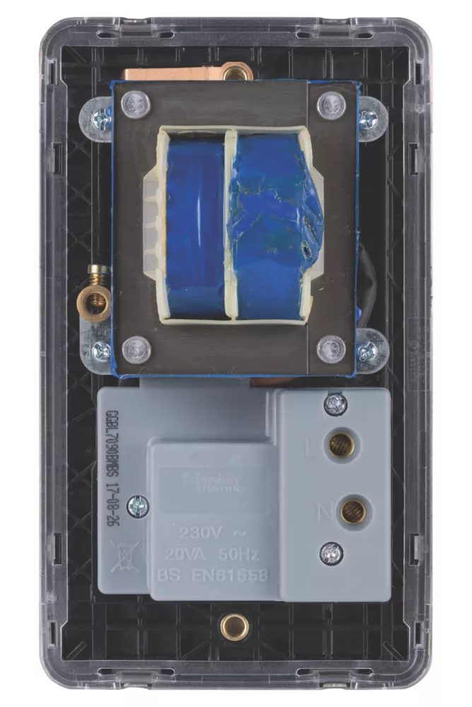 Schneider Electric Lisse Deco 2-Gang Dual Voltage Shaver Socket 115 / 230V Mocha Bronze With Black Inserts - Image 4