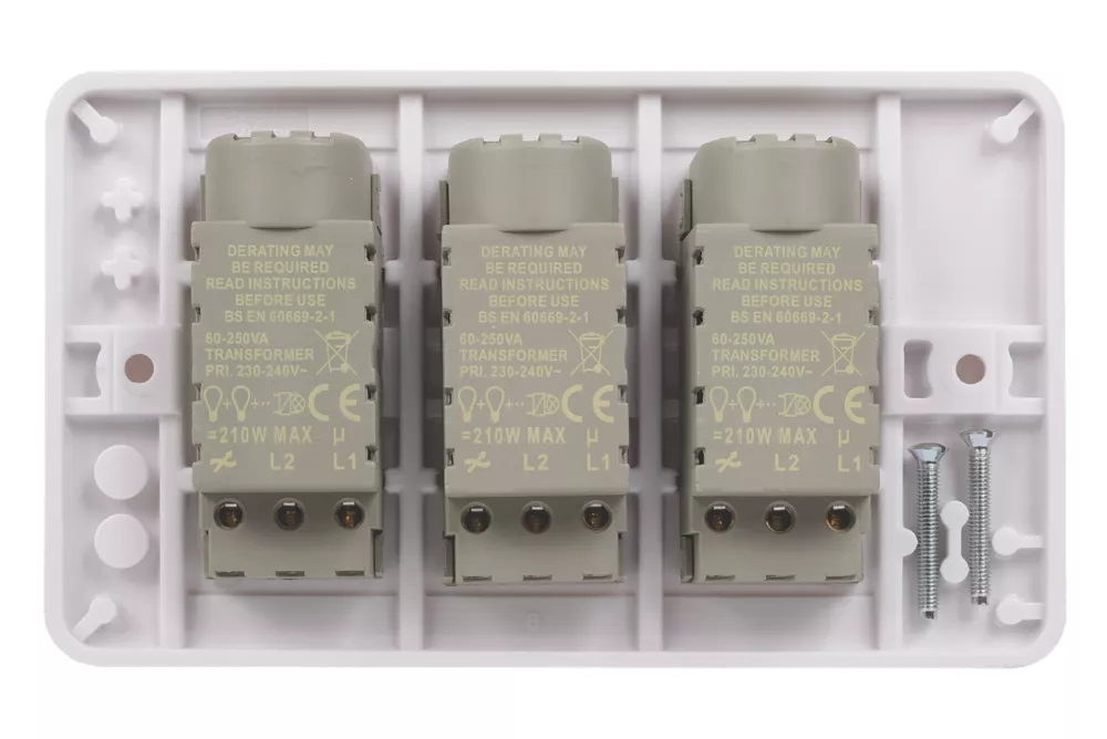 Schneider Electric Lisse 3-Gang 2-Way Dimmer Switch White - Image 4